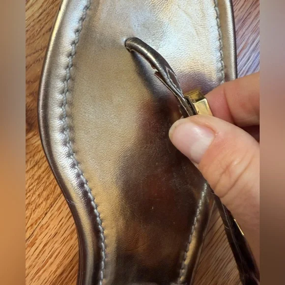 Prada Gold Leather Beaded Sandals - Picture 5 of 6